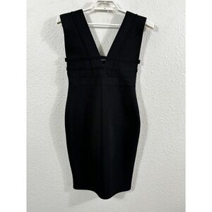 Bella Barnett Dress Womens Large Black Bandage Sleeveless V‎ Neck Cocktail Mini